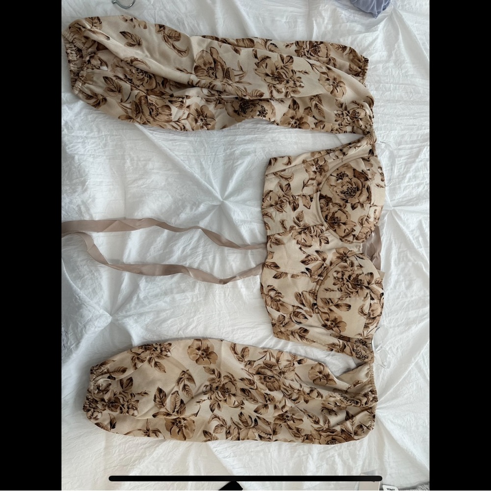 Floral Off-Shoulder Top and Pants Set